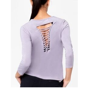 NWT- Vie Active Stella Purple 3/4 Sleeve Shirt Size Large